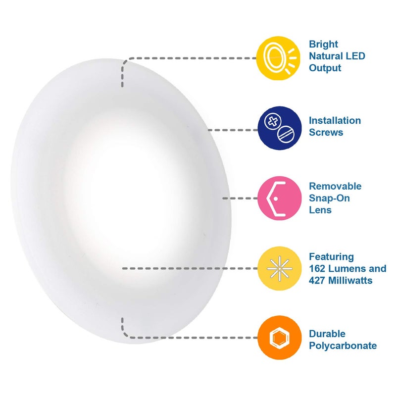 Lumitronics RV 4.5 Inch LED Recessed Interior Dome Puck Light - Image 3